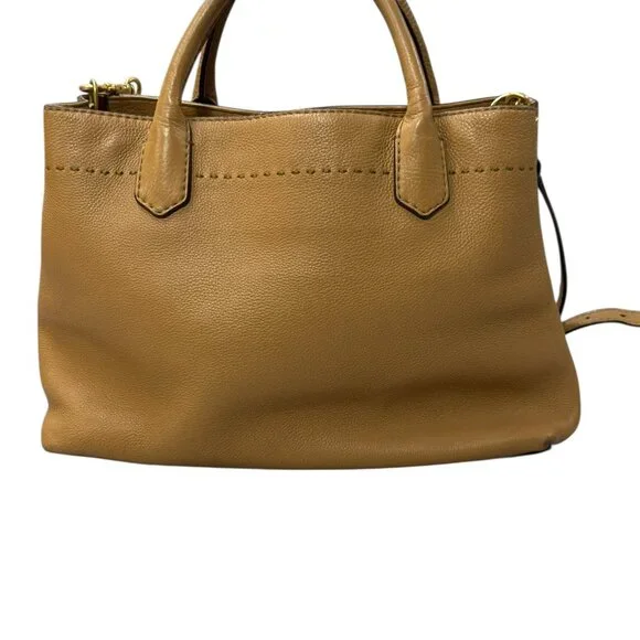 Tory Burch McGraw Triple Compartment Leather Satchel - Tiramisu - Picture 11 of 17